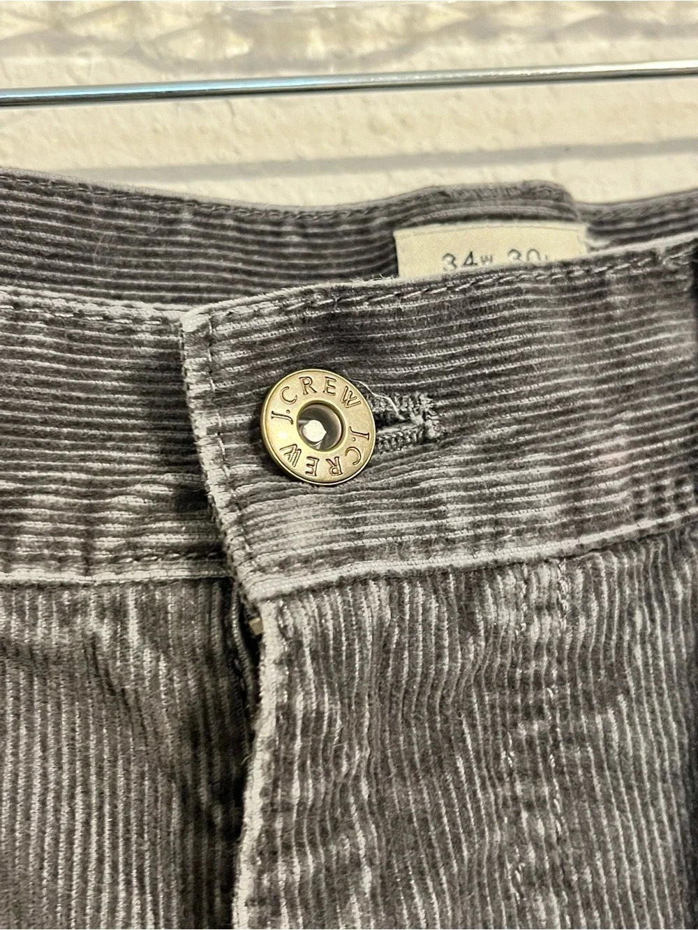 J.Crew Vintage Slim Gray Corduroy Pants Men’s 34x30 100% Cotton J Crew Classic